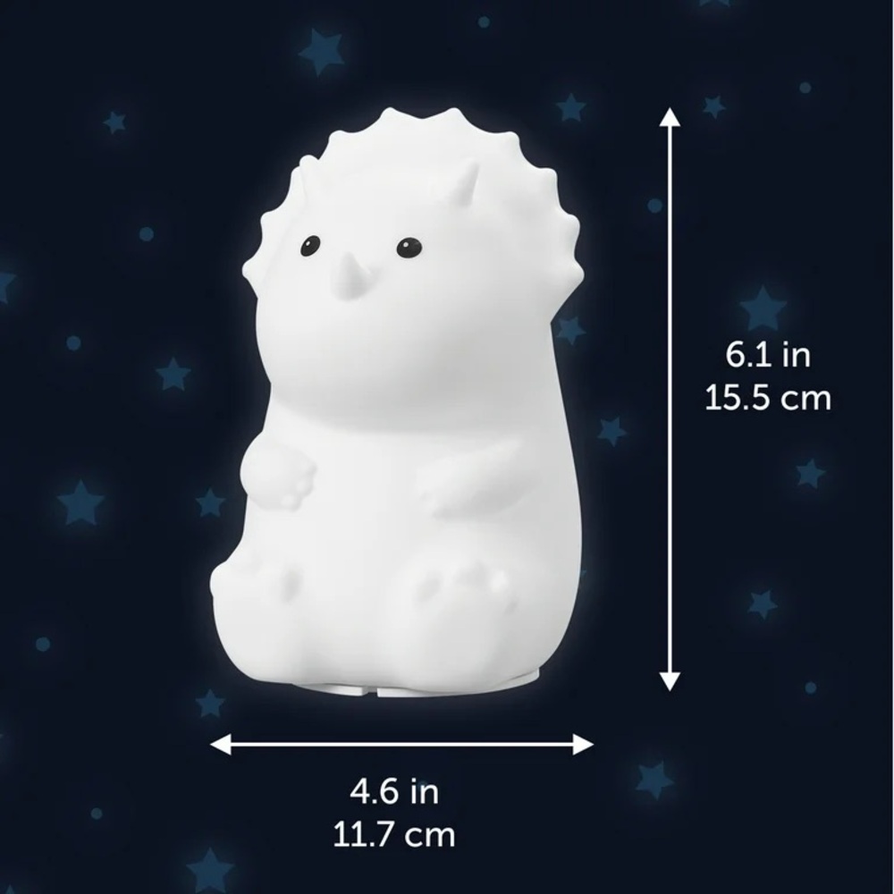 Terry Triceratops Multi-Color Changing Integrated LED Rechargeable Silicone Lamp